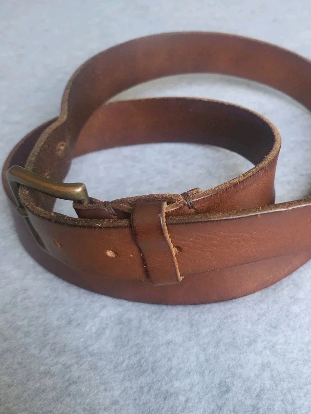 Vintage Brooks Brothers Work Belt Mens 40 Brown Leather Brass Buckle USA Made